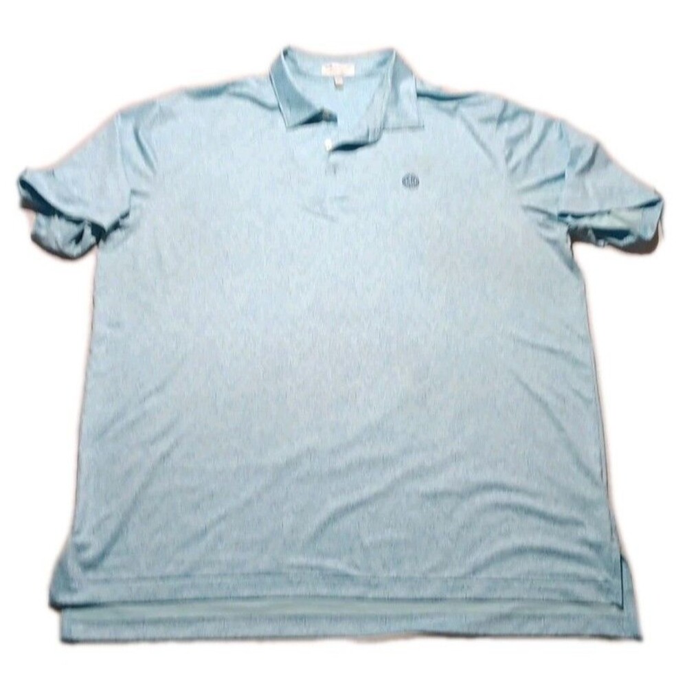 Peter Millar Summer Comfort Polo Shirt Mens XL Blue 19th Hole Golf Pattern - Picture 2 of 6